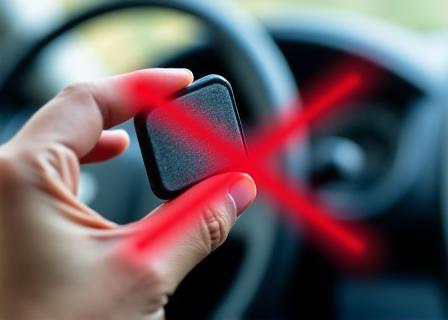 Mano sosteniendo un TAG con una X roja, indicando falla del dispositivo