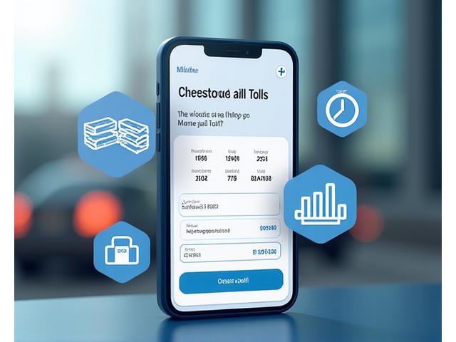 Smartphone mostrando una aplicación de consulta de saldo de peaje con iconos financieros